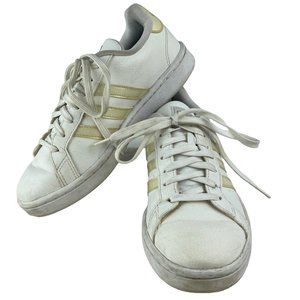 Adidas Women's Grand Court 2.0 Sneakers White Beige Leather Cloudfoam Casual 6.5